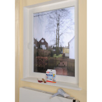 Fensterisolierfolie tesa tesamoll Thermo Cover 5430 - 1,7 x 1,5 m transparent selbstklebend mit Doppelklebband