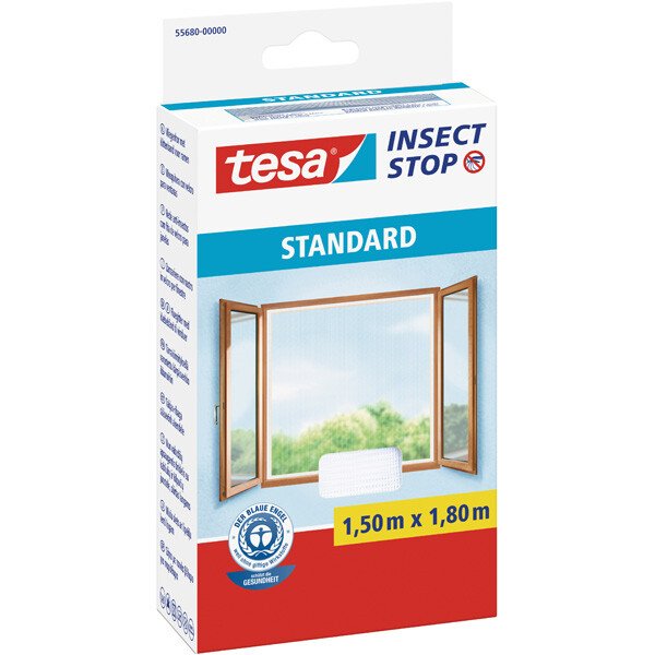 Fliegengitter Fenster tesa Insect Stop Standard 55680 - 150 x 180 cm weiß Klettsystem