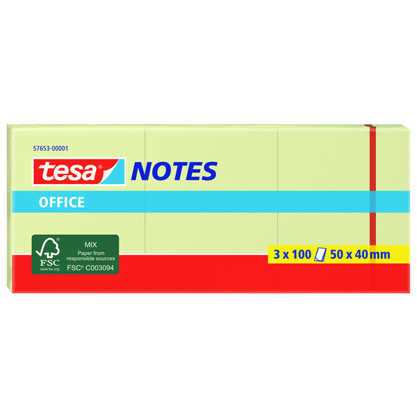 Haftnotizen tesa Office Notes 57653 - 40 x 50 mm gelb Papier Pckg/300