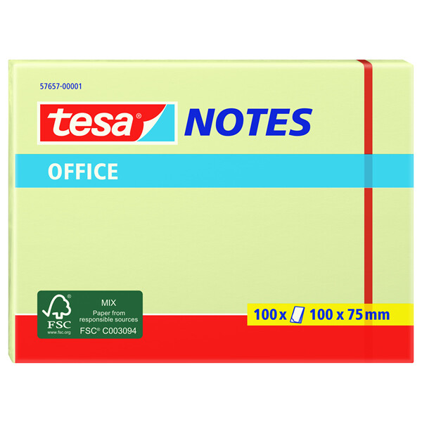 Haftnotizen tesa Office Notes 57657 - 75 x 100 mm gelb Papier Pckg/100