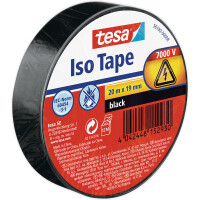 Isolierband tesa 56190 - 19 mm x 20 m schwarz PVC-Band für Privat/Endverbraucher-Anwendungen