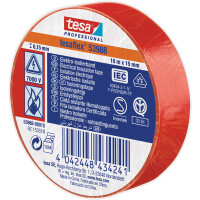 Isolierband tesa tesaflex 53988 - 15 mm x 10 m rot PVC-Band für Privat/Endverbraucher-Anwendungen