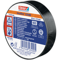 Isolierband tesa tesaflex 53988 - 19 mm x 20 m schwarz PVC-Band für Privat/Endverbraucher-Anwendungen