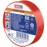 Isolierband tesa tesaflex 53988 - 19 mm x 20 m rot PVC-Band für Privat/Endverbraucher-Anwendungen