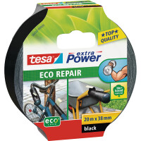 Reparaturband tesa Extra Power Eco Repair 56432 - 38 mm x 20 m schwarz Gewebeklebeband für Privat/Endverbraucher-Anwendungen