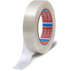 Verpackungsklebeband tesa Filamentband Premium 45900 - 50 mm x 50 m farblos Glasfaser/PET-Band für Privat/Endverbraucher-Anwendungen