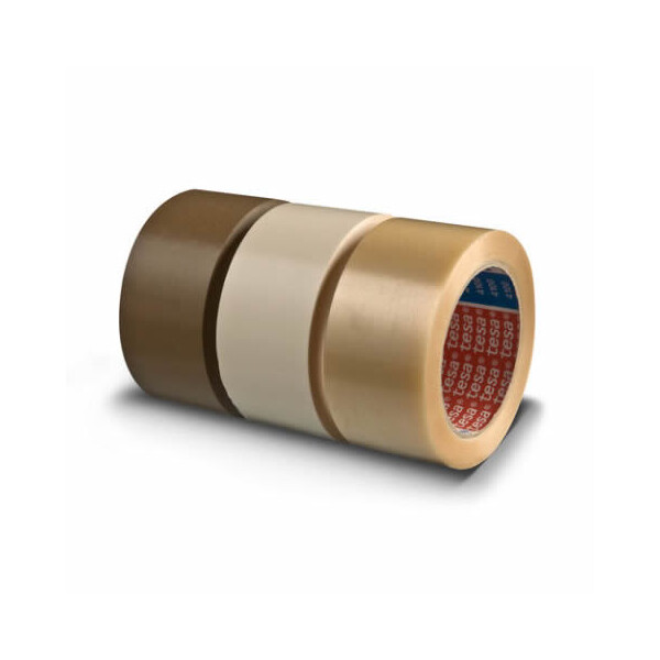 Verpackungsklebeband tesa tesapack 4100 - 50 mm x 66 m farblos PVC-Band für Industrie/Gewerbe-Anwendungen