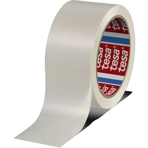 Verpackungsklebeband tesa tesapack 4120 - 75 mm x 66 m weiß PVC-Band für Industrie/Gewerbe-Anwendungen