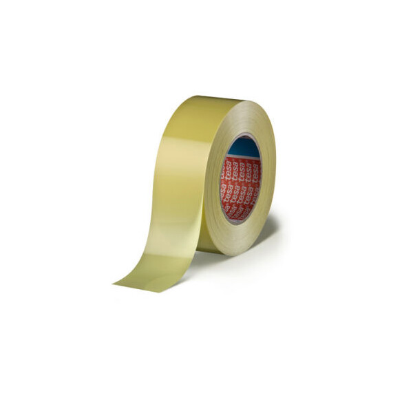 Verpackungsklebeband tesa Strapping 4289 - 150 mm x 66 m gelb PP-Band für Industrie/Gewerbe-Anwendungen