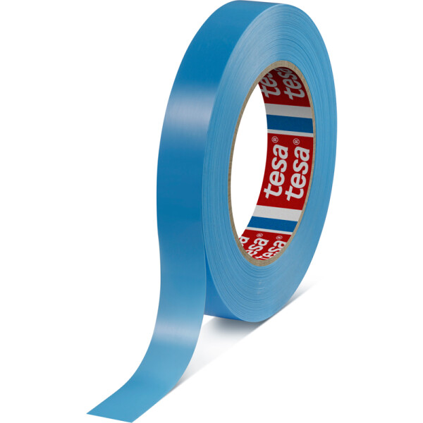 Verpackungsklebeband tesa Strapping 64284 - 19 mm x 66 m hellblau PP-Band für Industrie/Gewerbe-Anwendungen