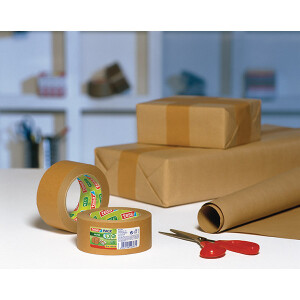 Verpackungsklebeband tesa tesapack Paper EcoLogo 5054 - 38 mm x 25 m braun Papier-Band für Privat/Endverbraucher-Anwendungen