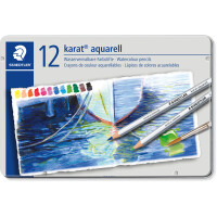 Aquarellstift Staedtler karat aquarell 125M12 - farbig sortiert 3 mm 12er-Set