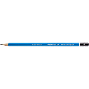 Bleistift Staedtler Mars Lumograph 100 - blau Normalmine HB ohne Radierer Sechskantform