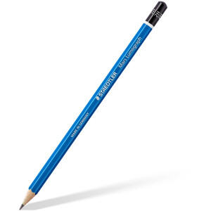 Bleistift Staedtler Mars Lumograph 100 - blau Normalmine 2H ohne Radierer Sechskantform
