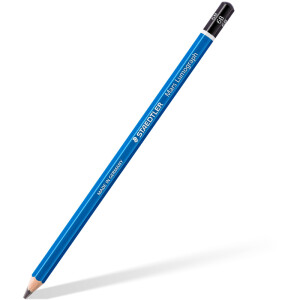 Bleistift Staedtler Mars Lumograph 100 - blau Normalmine 6B ohne Radierer Sechskantform