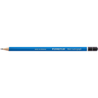 Bleistift Staedtler Mars Lumograph 100 - blau Normalmine F ohne Radierer Sechskantform