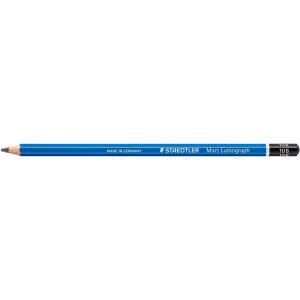 Bleistift Staedtler Mars Lumograph 100 - blau Normalmine 10B ohne Radierer Sechskantform
