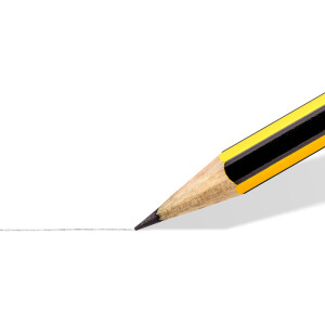 Bleistift Staedtler Noris 120 - gelb/schwarz Normalmine 2H ohne Radierer Sechskantform