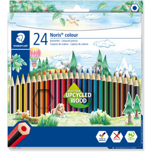 Farbstift Staedtler Noris colour 185 - farbig sortiert Normalmine Ø 3 mm Sechskantform 24er-Set