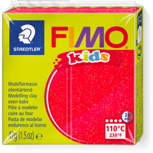 Modelliermasse Staedtler FIMO Kids 8030 - rot glitter normalfarbend ofenhärtend 42 g