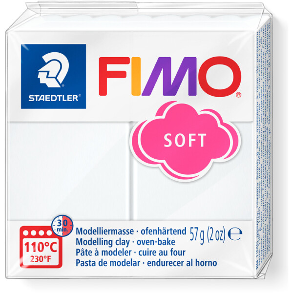 Modelliermasse Staedtler FIMO soft 8020 - weiß normalfarbend ofenhärtend 57 g