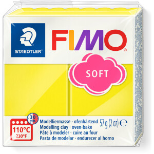 Modelliermasse Staedtler FIMO soft 8020 - limone normalfarbend ofenhärtend 57 g