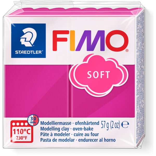 Modelliermasse Staedtler FIMO soft 8020 - himbeere normalfarbend ofenhärtend 57 g
