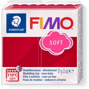 Modelliermasse Staedtler FIMO soft 8020 - kirschrot normalfarbend ofenhärtend 57 g