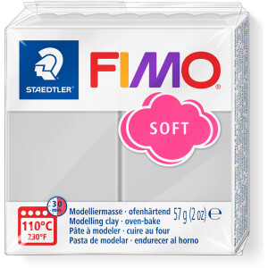 Modelliermasse Staedtler FIMO soft 8020 - delfingrau normalfarbend ofenhärtend 57 g