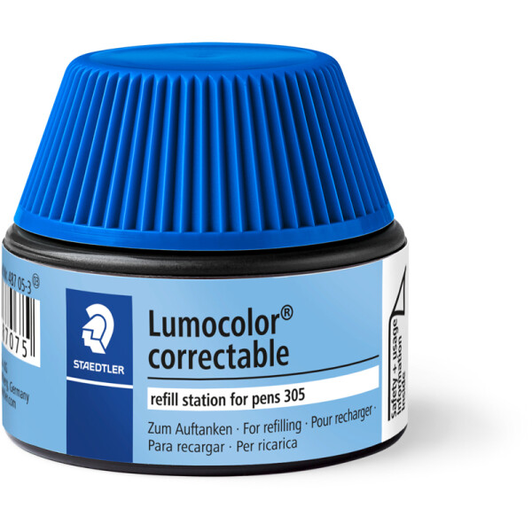 Folienschreiber Nachfülltinte Staedtler Lumocolor 48705 - blau für Mod. 305 correctable 15 ml