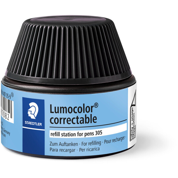 Folienschreiber Nachfülltinte Staedtler Lumocolor 48705 - schwarz für Mod. 305 correctable 15 ml