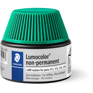 Folienschreiber Nachfülltinte Staedtler Lumocolor 48715 - grün für Mod. 311, 312, 315, 316 non-permanent 15 ml