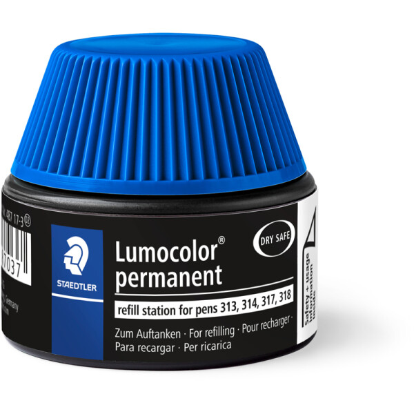 Folienschreiber Nachfülltinte Staedtler Lumocolor 48717 - blau für Mod. 313, 314, 317, 318 permanent 15 ml