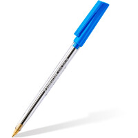 Kugelschreiber Staedtler stick document 430M - blau/transparentes Gehäuse Mine M blau Pckg/10
