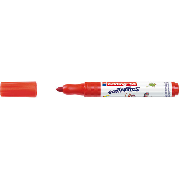 Fasermaler edding Funtastics 14 - rot 3 mm Rundspitze Tinte auf Wasserbasis ergonomischer Griff