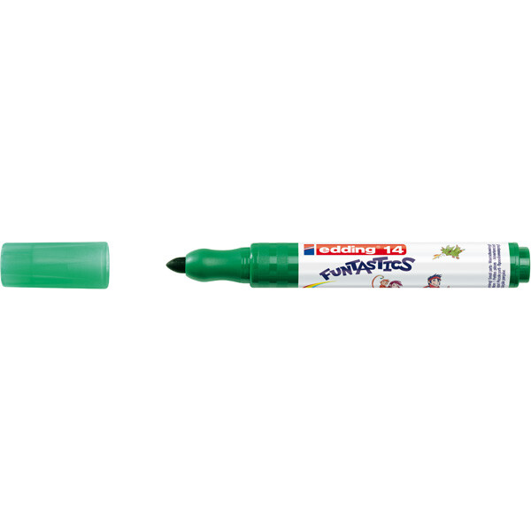 Fasermaler edding Funtastics 14 - grün 3 mm Rundspitze Tinte auf Wasserbasis ergonomischer Griff