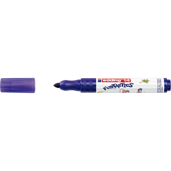 Fasermaler edding Funtastics 14 - violett 3 mm Rundspitze Tinte auf Wasserbasis ergonomischer Griff