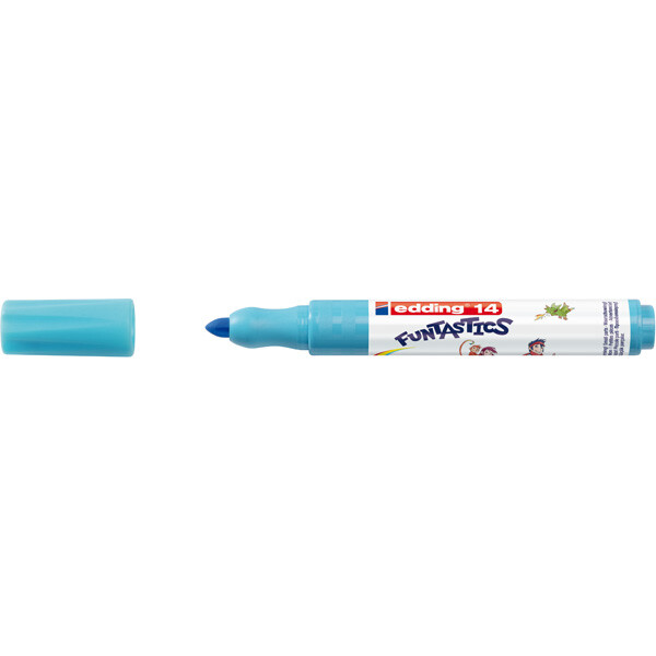 Fasermaler edding Funtastics 14 - hellblau 3 mm Rundspitze Tinte auf Wasserbasis ergonomischer Griff