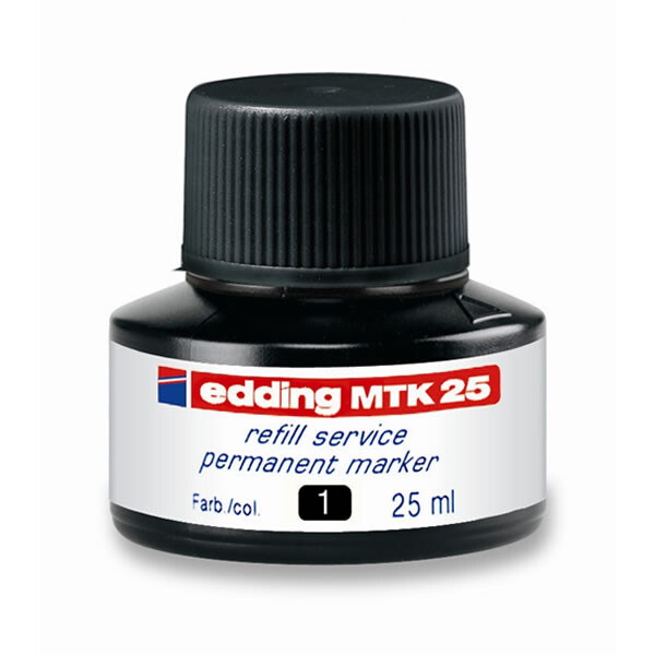Permanentmarker Nachfülltinte edding EcoLine MTK25 - schwarz für Mod. 300/400/3000/3300/21/22/25 25 ml