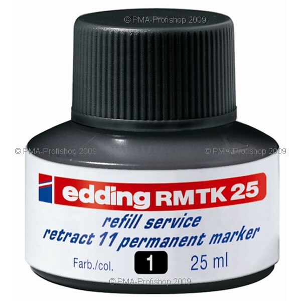 Permanentmarker Nachfülltinte edding retract RMTK25 - schwarz für Mod. 11 25 ml