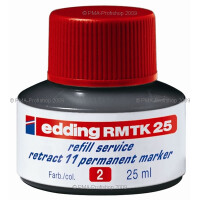 Permanentmarker Nachfülltinte edding retract RMTK25 - rot für Mod. 11 25 ml