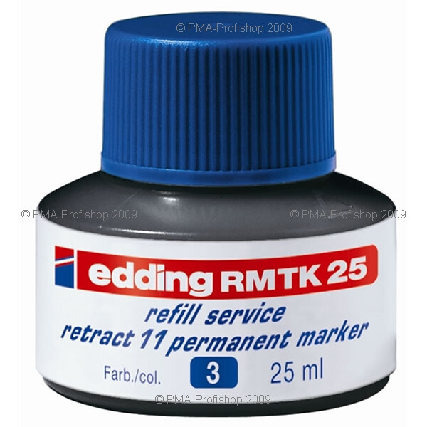 Permanentmarker Nachfülltinte edding retract RMTK25 - blau für Mod. 11 25 ml
