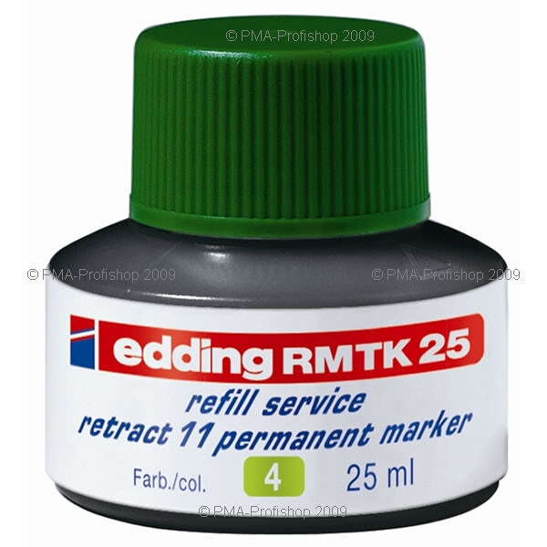 Permanentmarker Nachfülltinte edding retract RMTK25 - grün für Mod. 11 25 ml