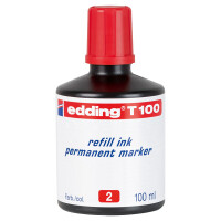 Permanentmarker Nachfülltinte edding T100 - rot für Mod. No1/400/500/550/800/850/3000 uvm. 100 ml