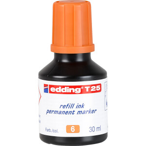 Permanentmarker Nachfülltinte edding T25 - orange für Mod. No1/400/500/550/800/850/3000 uvm. 30 ml
