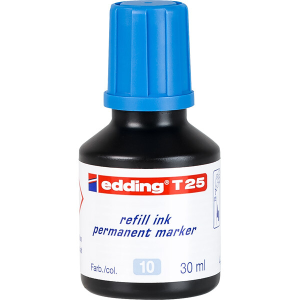 Permanentmarker Nachfülltinte edding T25 - hellblau für Mod. No1/400/500/550/800/850/3000 uvm. 30 ml