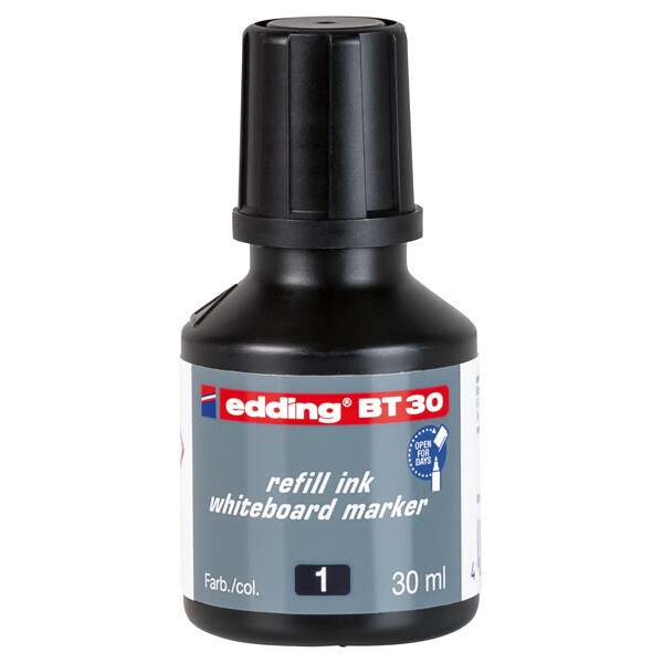Whiteboardmarker Nachfülltinte edding BT30 - schwarz für Mod 250/361/365/28/29 non-permanent 30 ml