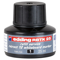 Whiteboardmarker Nachfülltinte edding RBTK25 - schwarz für Mod retract 12 non-permanent 25 ml