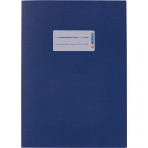 Heftumschlag Herma 5503 - A5 148 x 210 mm dunkelblau mit Beschriftungsetikett Recyclingpapier