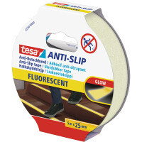 Antirutschband tesa 55580 - 25 mm x 5 m floureszierend selbstklebend wasserfest Innen-/Außenanwendung für Treppen & Stufen